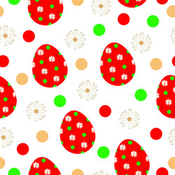Red Easter Daisy Pattern Vector Image