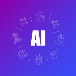 artificial intelligence background from line icon vector image