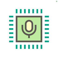 computer chip processor and voice control vector image