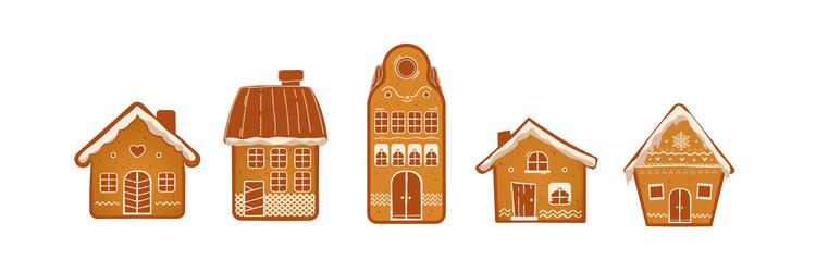 Cute Gingerbread House with Icing Vector Image