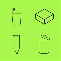 design elements simple linear outline icon set vector image