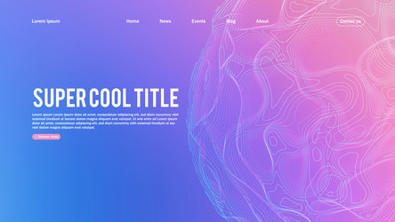 landing page abstract design with sphere element vector image