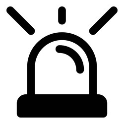 Blaring siren paired with flashing light Vector Image