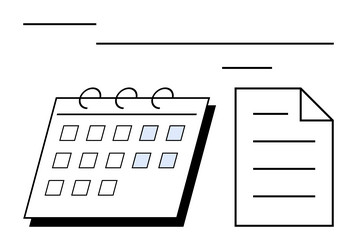 calendar and document representing vector image