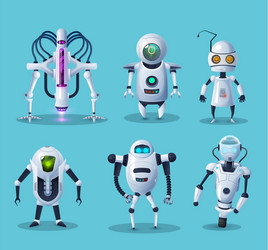 Futuristic Android Robots - Sci-Fi vector image