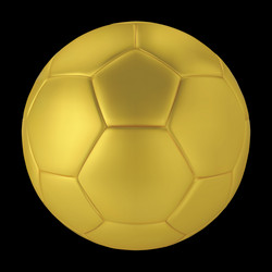 gold soccer ball on black background golden vector