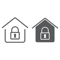 Home lock line and glyph icon real estate vector