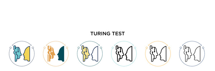 turing test icon in filled thin line outline vector