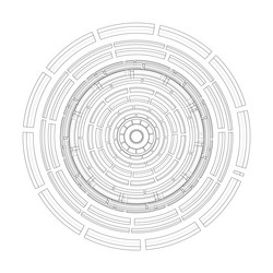 3d circular pattern style wireframe model vector image