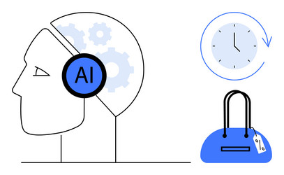 conceptual representation of ai integration vector image