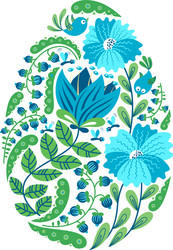 Cute doodle floral easter egg Royalty Free Vector Image