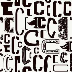 seamless pattern with letters c in typographic vector