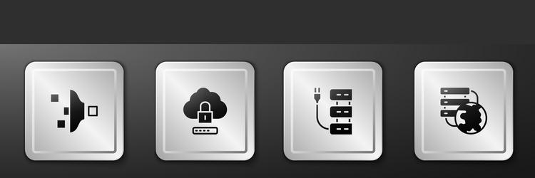 set filter setting cloud computing lock server vector image