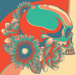 skull with flower ornament Vector Image