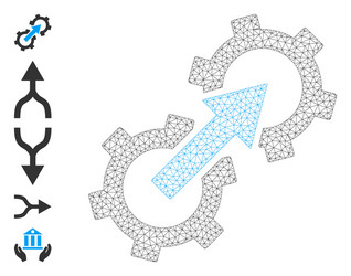 web net gear integration icon with simple symbols vector image