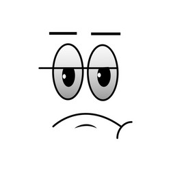 Cartoon face bored vector