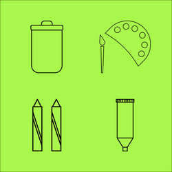 design elements simple linear outline icon set vector image