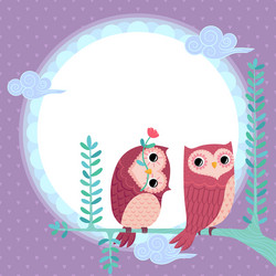 Two cute owls Royalty Free Vector Image - VectorStock