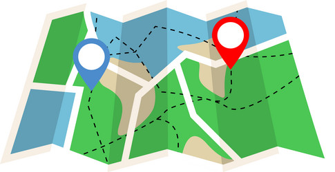 map with two location icon gps navigation vector image