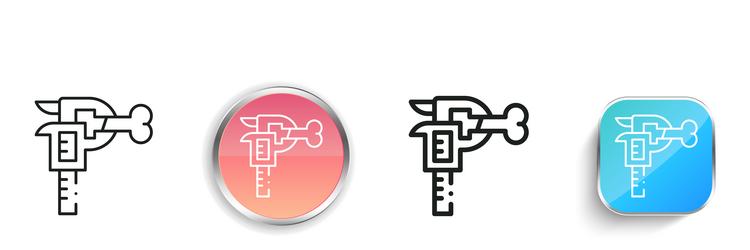 caliper icon thin linear regular and button style vector image