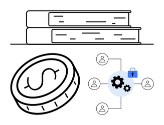 finance and knowledge with secure network concept vector image