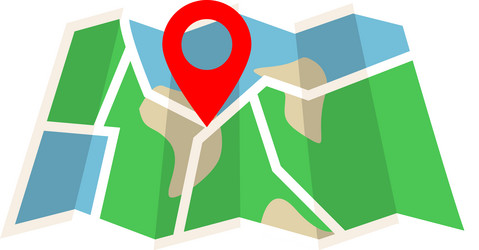 map with location point gps navigation icon vector image