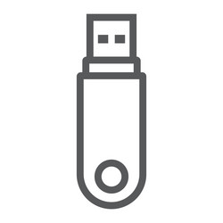 pendrive line icon data and memory flash drive vector image
