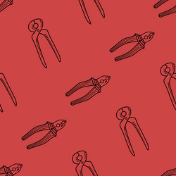 Seamless pattern with hand drawn working tools vector