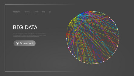 big data circle blockchain technology background vector image