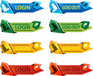 Login and logout text button vector