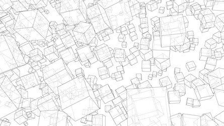 wireframe boxes sketch style vector image