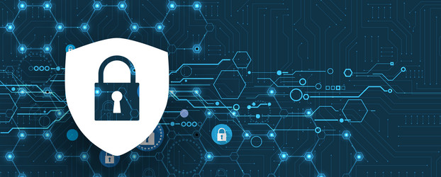 cyber security lock icon in personal data vector image