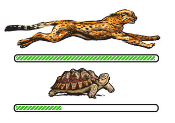 Fast vs. Slow Loading vector image
