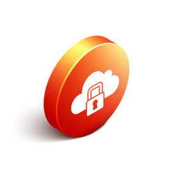 isometric cloud computing lock icon isolated vector image