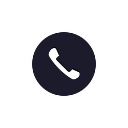 phone icon in circle telephone handset flat Vector Image