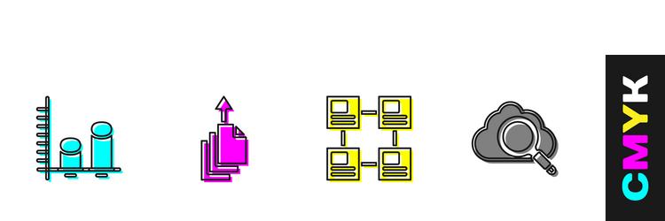 set data analysis export hierarchy organogram vector image