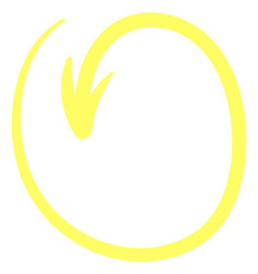 doodle arrow circle round yellow sketch sign vector