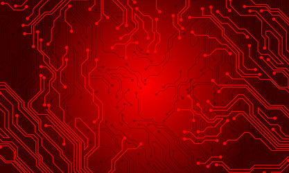 red line circuit computer technology futuristic vector image