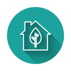 White line eco friendly house icon isolated vector