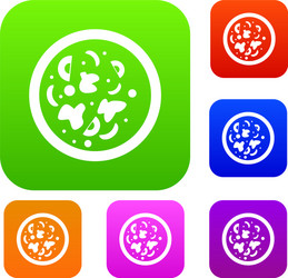 Asian hot dish set color collection vector