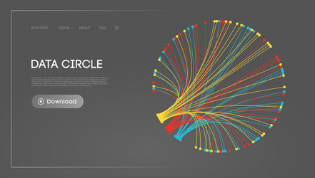 big data circle blockchain technology background vector image