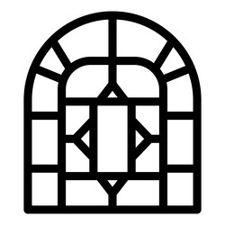 arched window with geometric pattern showing vector image