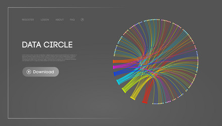 big data circle blockchain technology background vector image