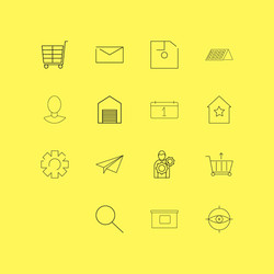interface linear icon set simple outline icons vector image
