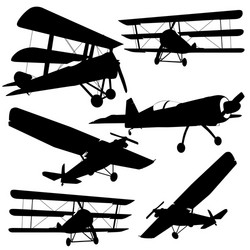 Military Aircraft Silhouettes Vector Image