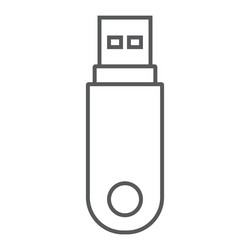 pendrive thin line icon data and memory flash vector image