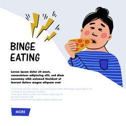 Psychology binge eating woman character vector