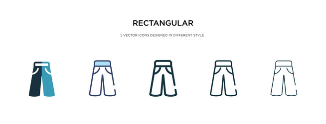 Rectangular icon in different style two colored vector