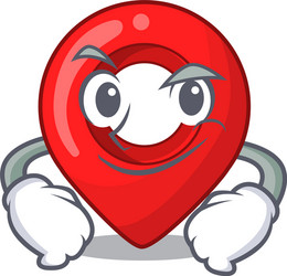smirking navigation pin location map character vector image