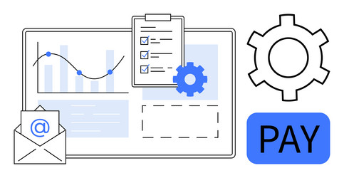 digital payment process with data analytics vector image